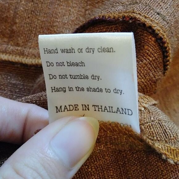 Classic Lanna Thai 100% Raw Silk Button Up Shirt Tunic - Picture 7 of 7